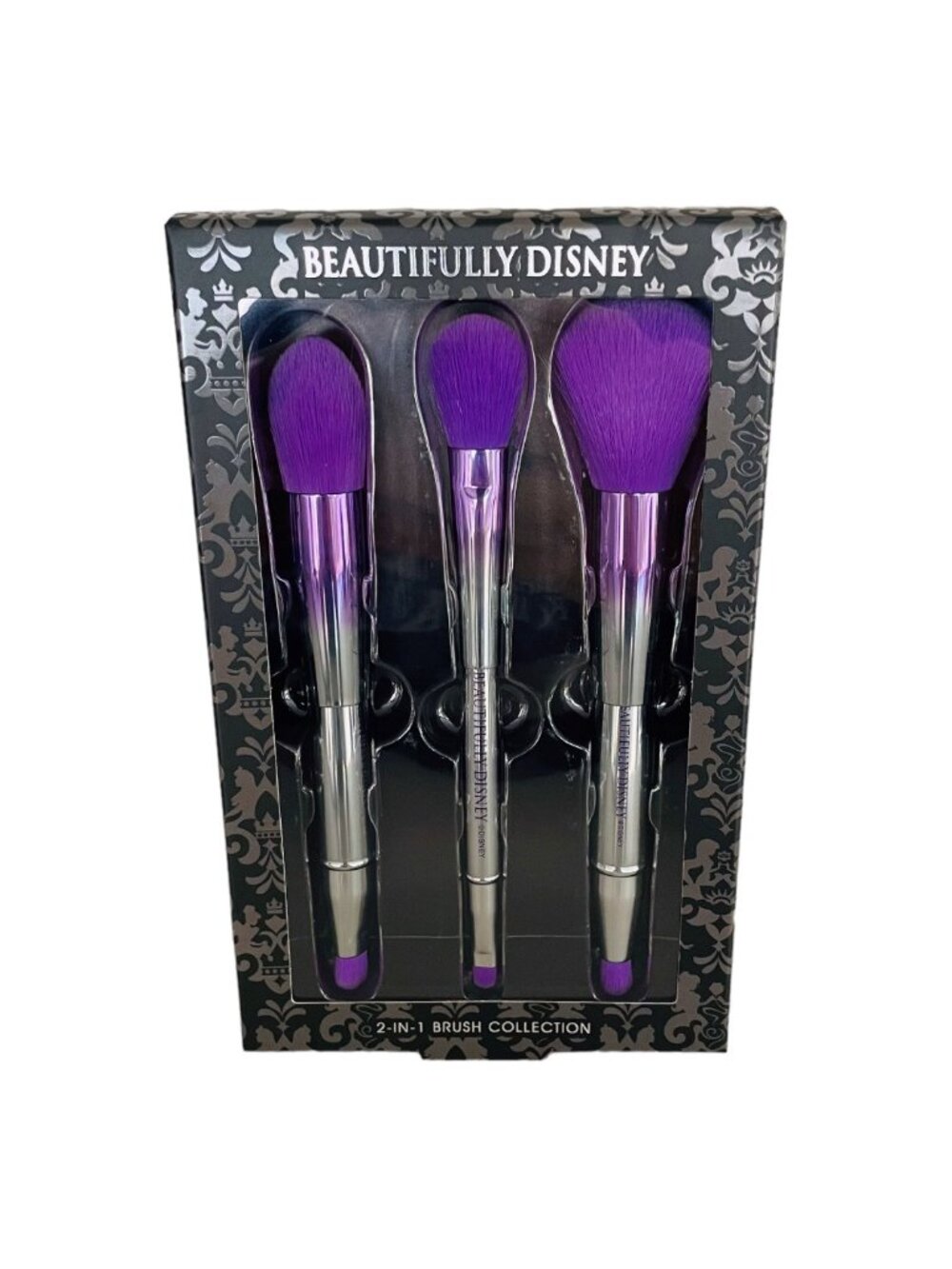 Disney Parks Beautifully Disney 2 in 1 Makeup Brush Collection 3 Brush Set